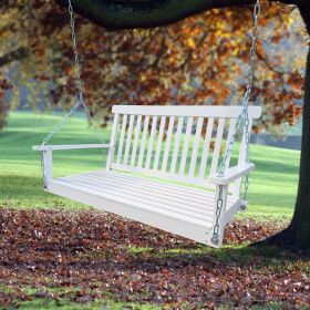 Front Porch Swing with Armrests, Wood Bench Swing with Hanging Chains,for Outdoor Patio ,Garden Yard, porch, backyard, or sunroom,Easy to Assemble