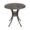 78*78*75cm Circular Diamond Top Courtyard Cast Aluminum Table Bronze