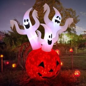 5.9 FT Halloween Inflatable Pumpkin Ghost Outdoor Decorations