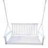 Front Porch Swing with Armrests, Wood Bench Swing with Hanging Chains,for Outdoor Patio ,Garden Yard, porch, backyard, or sunroom,Easy to Assemble