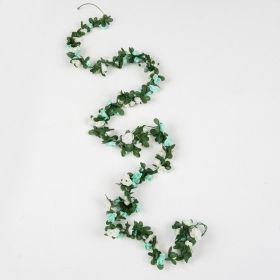 1pc 98.43inch/8.2ft Rose Artificial Flowers; Artificial Flower Christmas Garland; Fake Rose Vine For Wedding Home Room Decoration Spring Autumn G (Color: Blue, Quantity: 1pc)
