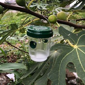 1pc Solar Power Wasp Trap Hanging; Outdoor Bee Trap With UV LED Light; Reusable Trapping Bucket For Insects (Color: Green, Quantity: 1pcs)