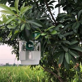 1pc Solar Power Wasp Trap Hanging; Outdoor Bee Trap With UV LED Light; Reusable Trapping Bucket For Insects (Color: Green, Quantity: 3pcs)