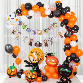 Halloween Balloon Decoration Set with Cartoon Ghost Tree Arch (Color: Q2)