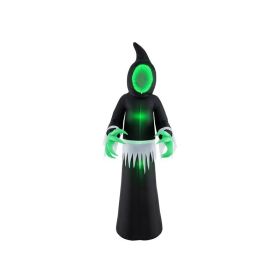 Halloween Ghost with LED Lights for Garden Indoor Outdoor (Color: Black & Green, Type: Holiday Decor)