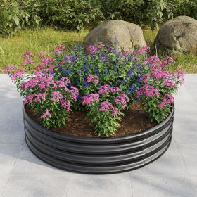 47.24*11.4" Tall Round Raised Garedn Bed,Metal Raised Beds for Vegetables, Outdoor Garden Raised Planter Box (Color: as Pic)