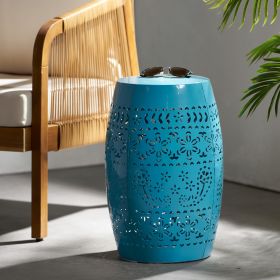 Modern Iron Outdoor Side Table (Material: Iron, Color: Blue)